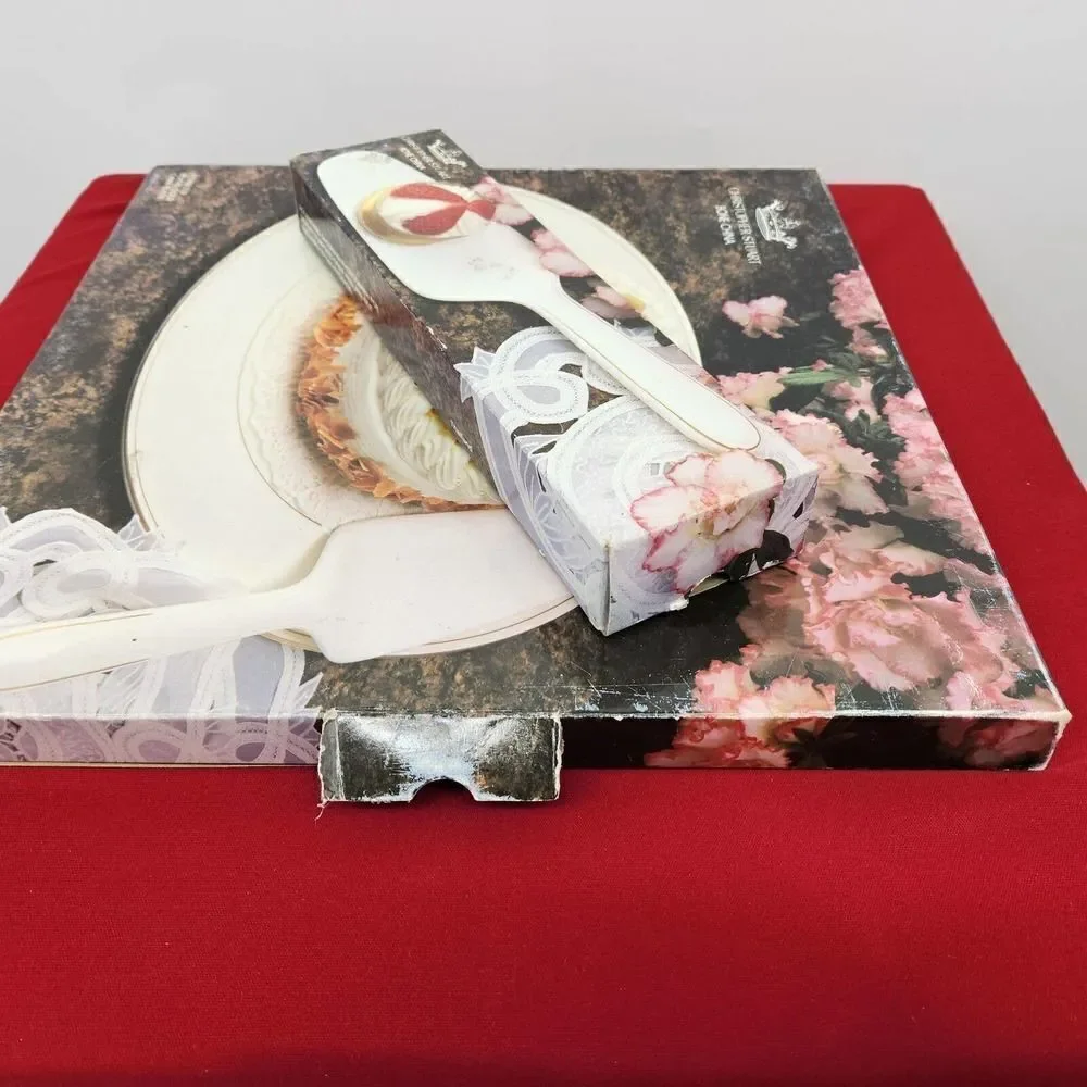 Christopher Stuart Cake Platter w/Server Royal Gold Bone China Cookie Plate